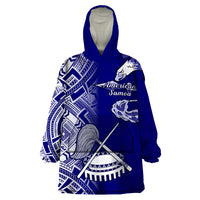 Polynesian Pride American Samoa Wearable Blanket Hoodie July 4 Independence Day - Wonder Print Shop