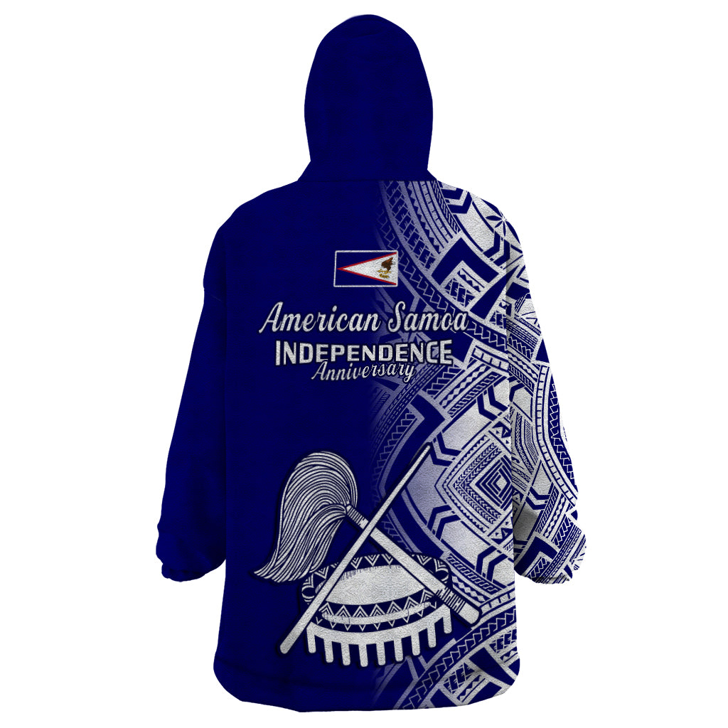 Polynesian Pride American Samoa Wearable Blanket Hoodie July 4 Independence Day - Wonder Print Shop