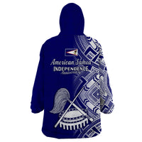Polynesian Pride American Samoa Wearable Blanket Hoodie July 4 Independence Day - Wonder Print Shop