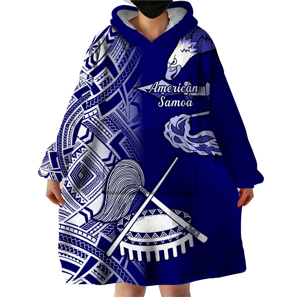Polynesian Pride American Samoa Wearable Blanket Hoodie July 4 Independence Day - Wonder Print Shop
