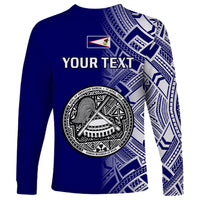 Personalised American Samoa Long Sleeve Shirt July 4 Independence Day - Wonder Print Shop
