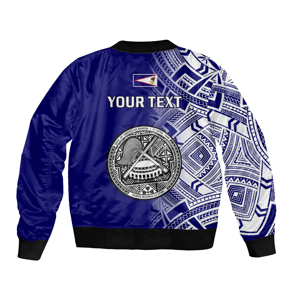 Personalised American Samoa Sleeve Zip Bomber Jacket July 4 Independence Day - Wonder Print Shop