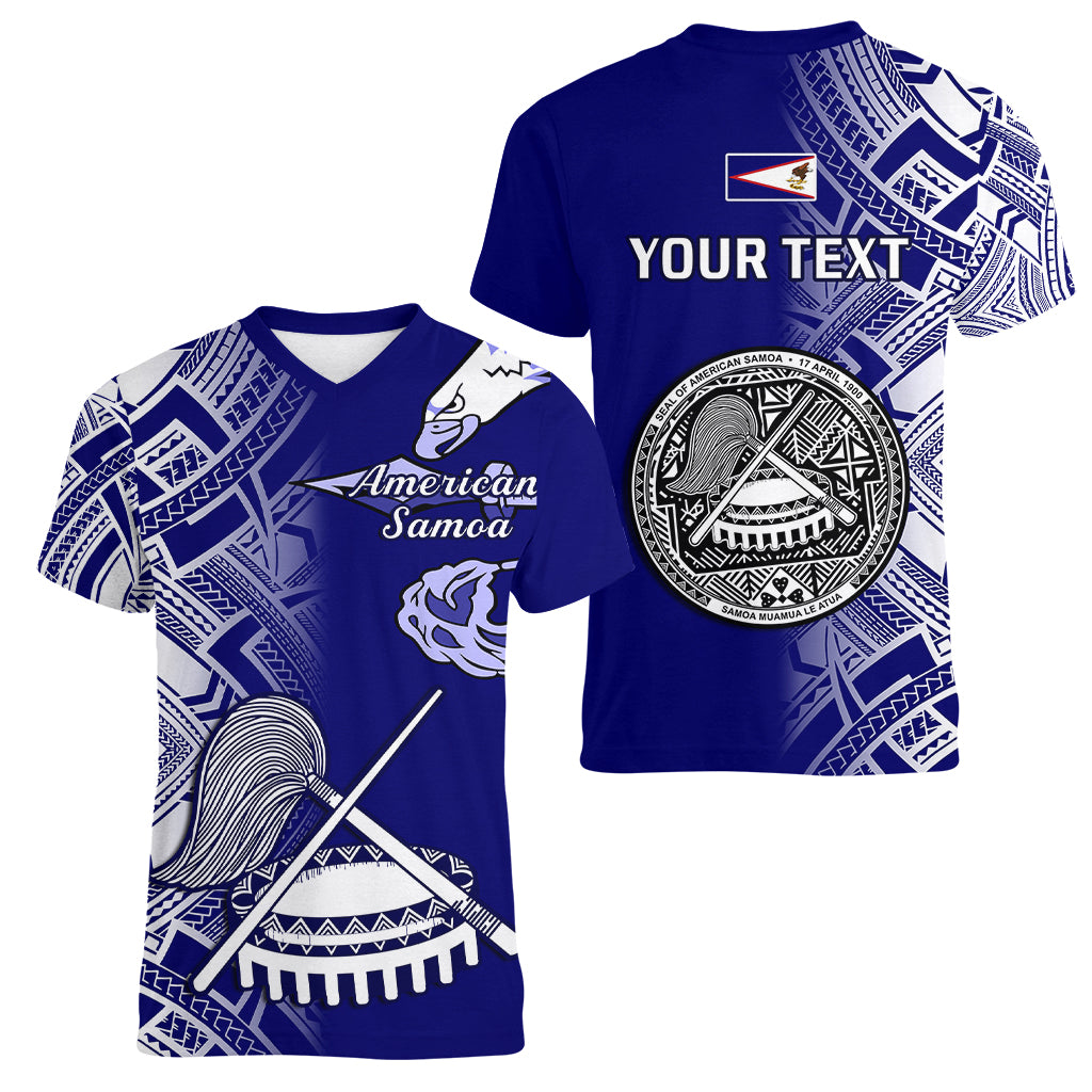 Personalised American Samoa Women V Neck T Shirt July 4 Independence Day - Wonder Print Shop