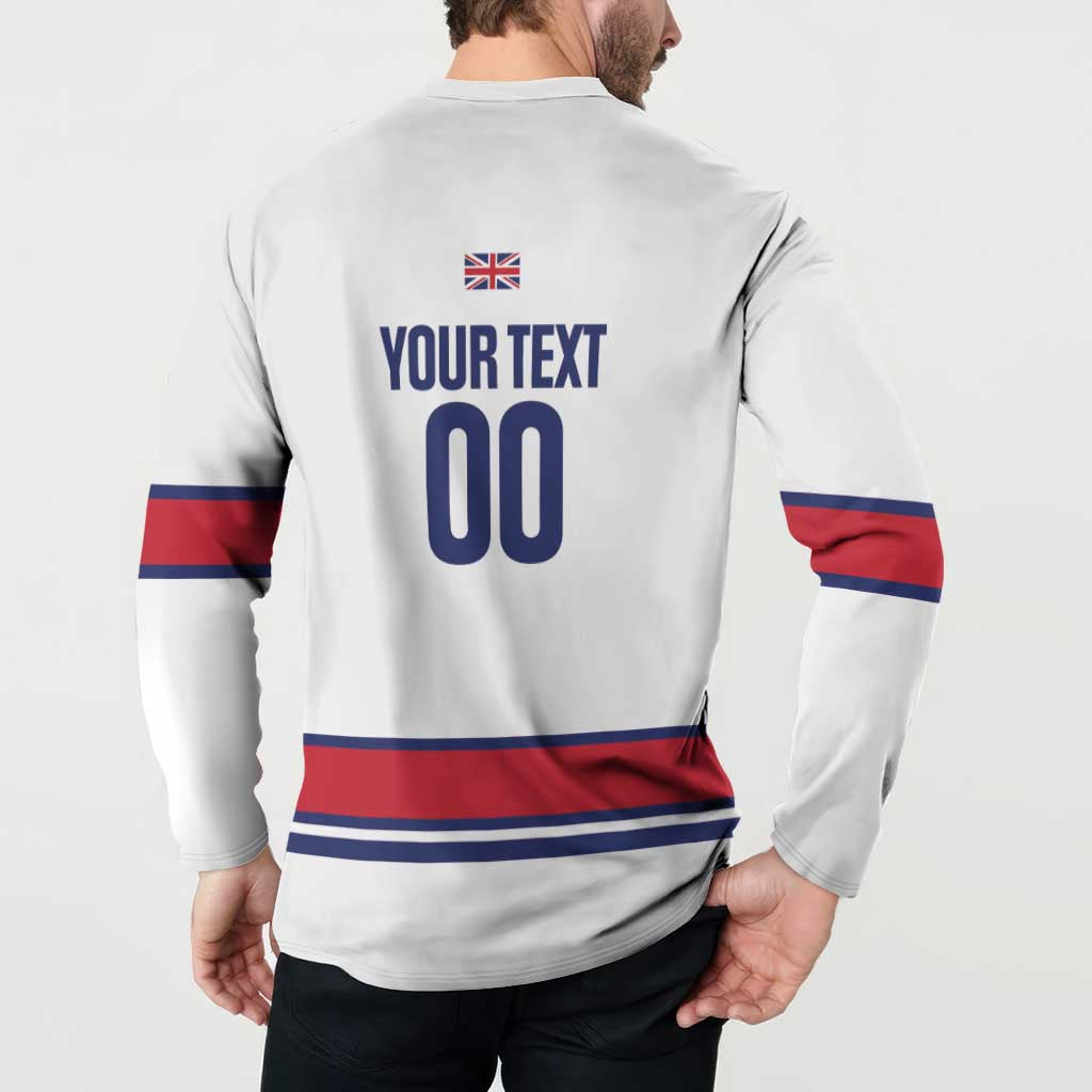 Custom Great Britain Hockey Button Sweatshirt 2025 Go Champions