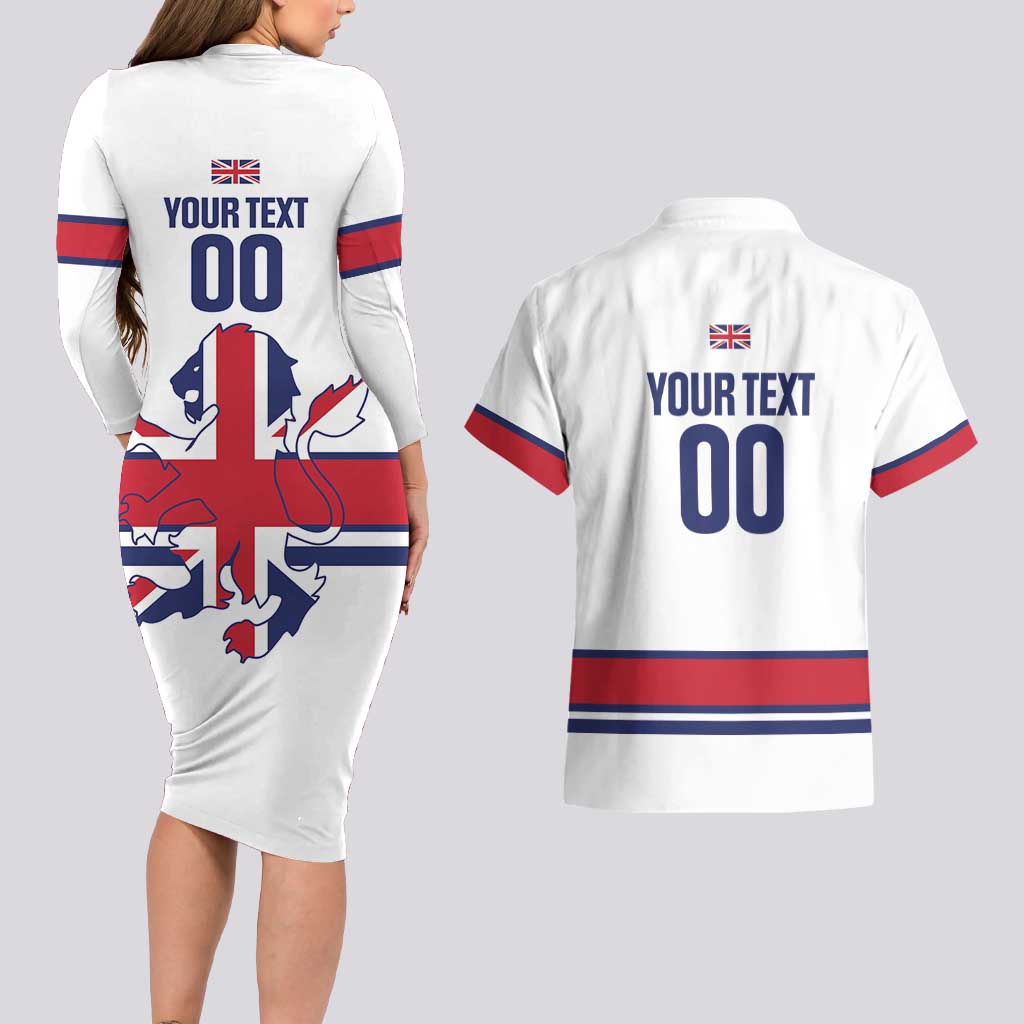 Custom Great Britain Hockey Couples Matching Long Sleeve Bodycon Dress and Hawaiian Shirt 2025 Go Champions