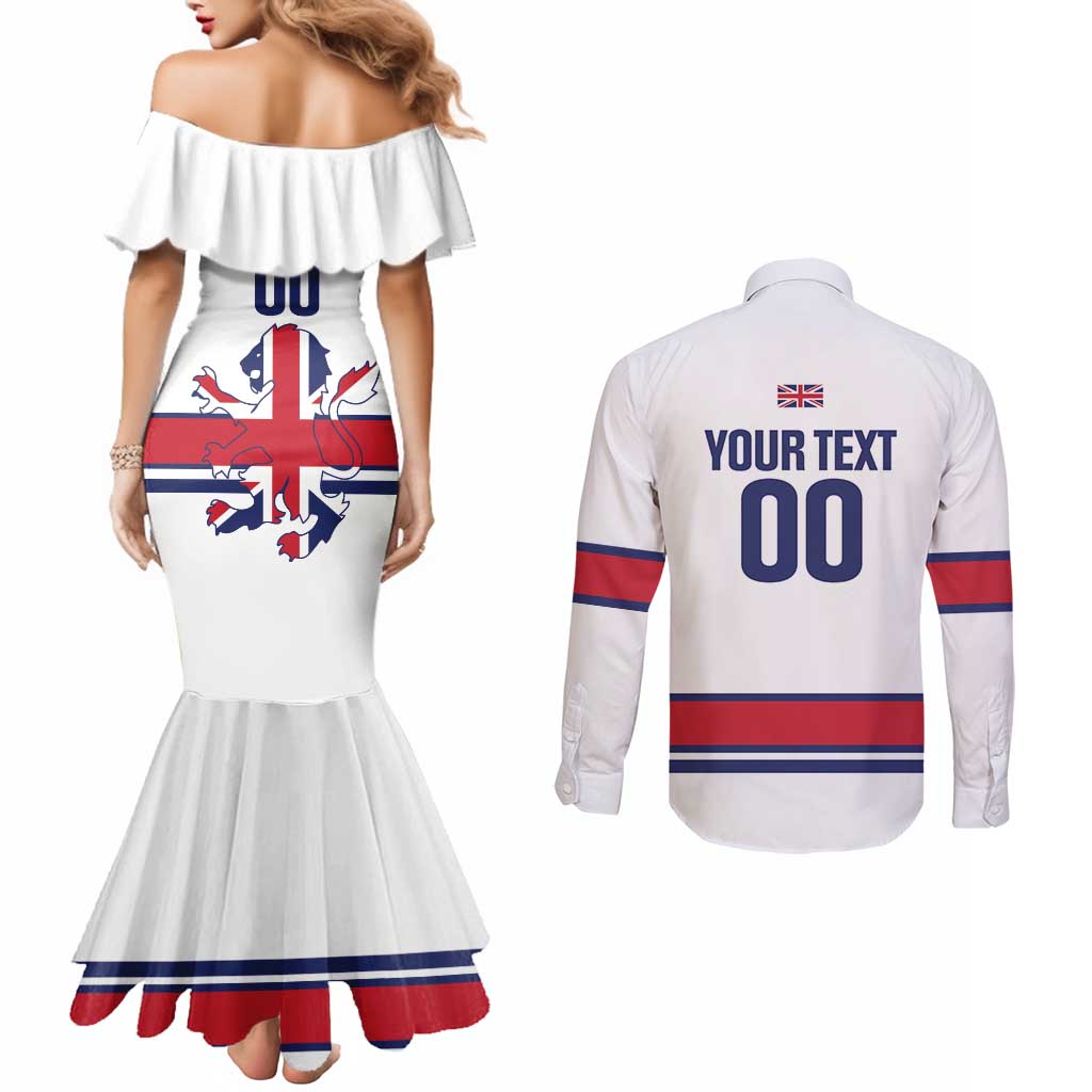 Custom Great Britain Hockey Couples Matching Mermaid Dress and Long Sleeve Button Shirt 2025 Go Champions