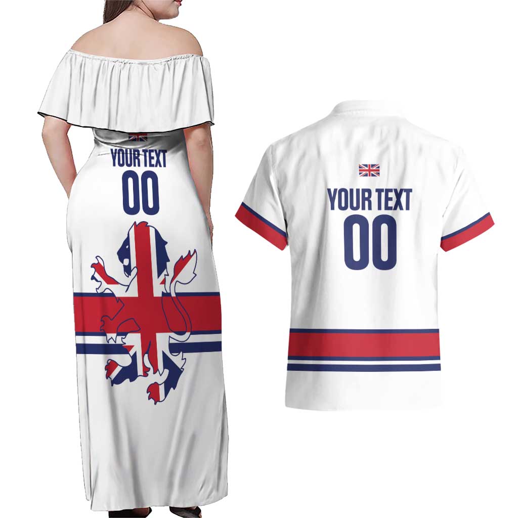 Custom Great Britain Hockey Couples Matching Off Shoulder Maxi Dress and Hawaiian Shirt 2025 Go Champions