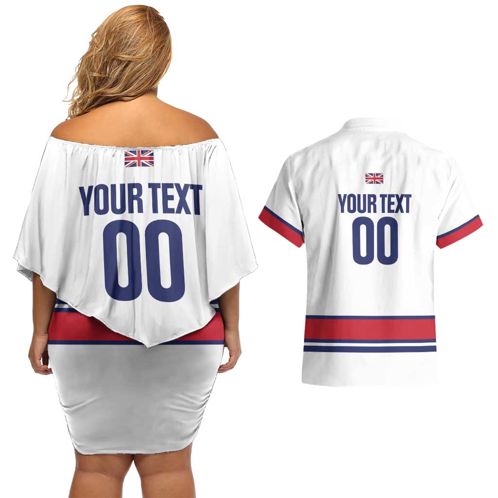 Custom Great Britain Hockey Couples Matching Off Shoulder Short Dress and Hawaiian Shirt 2025 Go Champions