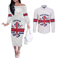 Custom Great Britain Hockey Couples Matching Off The Shoulder Long Sleeve Dress and Long Sleeve Button Shirt 2025 Go Champions