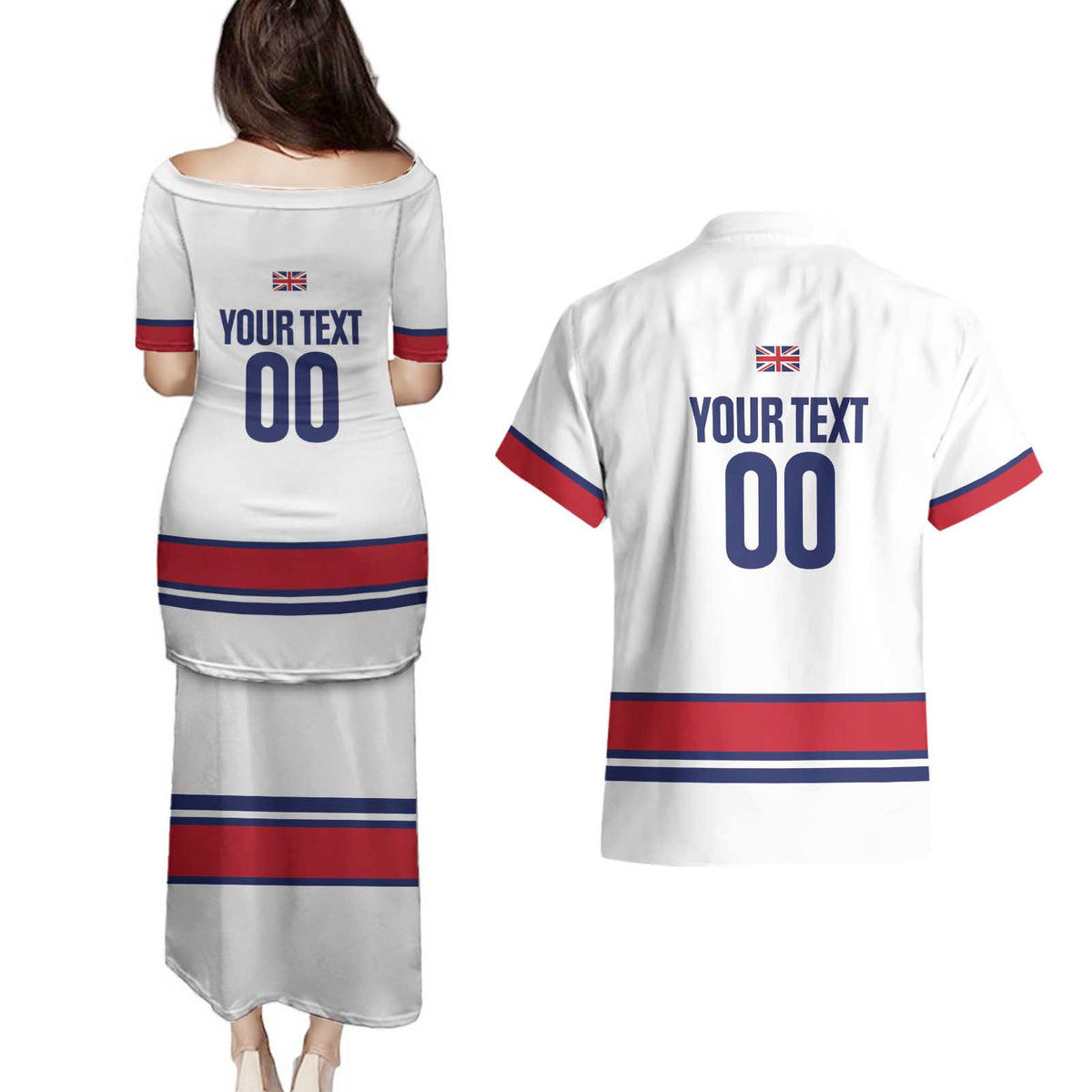 Custom Great Britain Hockey Couples Matching Puletasi and Hawaiian Shirt 2025 Go Champions