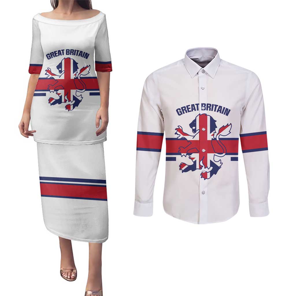 Custom Great Britain Hockey Couples Matching Puletasi and Long Sleeve Button Shirt 2025 Go Champions