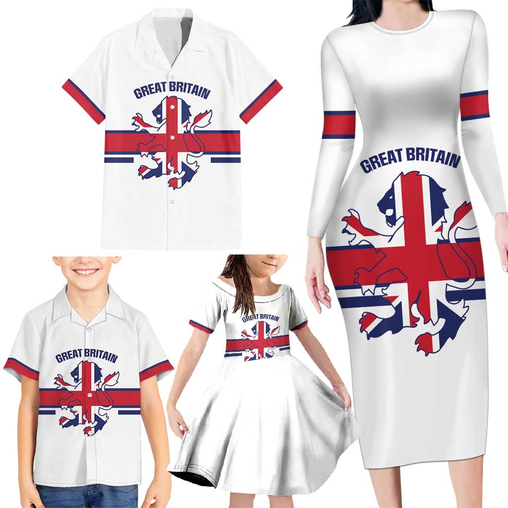 Custom Great Britain Hockey Family Matching Long Sleeve Bodycon Dress and Hawaiian Shirt 2025 Go Champions
