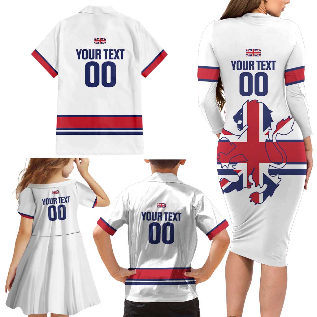 Custom Great Britain Hockey Family Matching Long Sleeve Bodycon Dress and Hawaiian Shirt 2025 Go Champions