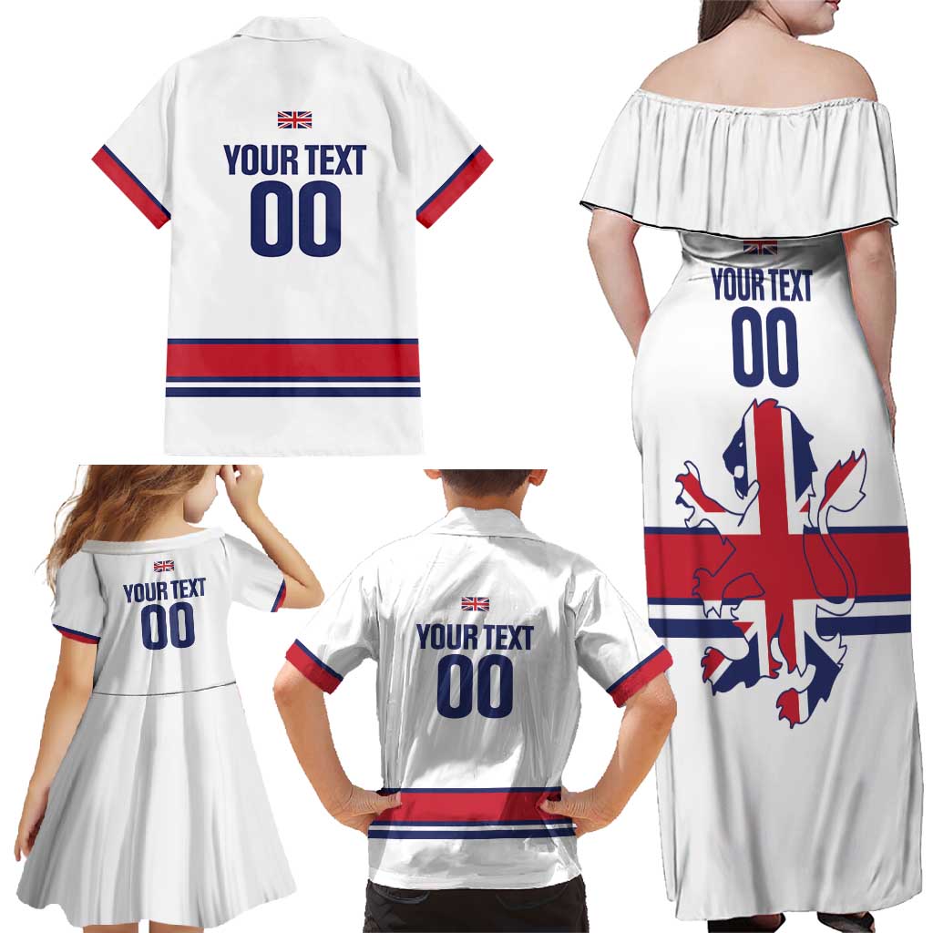 Custom Great Britain Hockey Family Matching Off Shoulder Maxi Dress and Hawaiian Shirt 2025 Go Champions