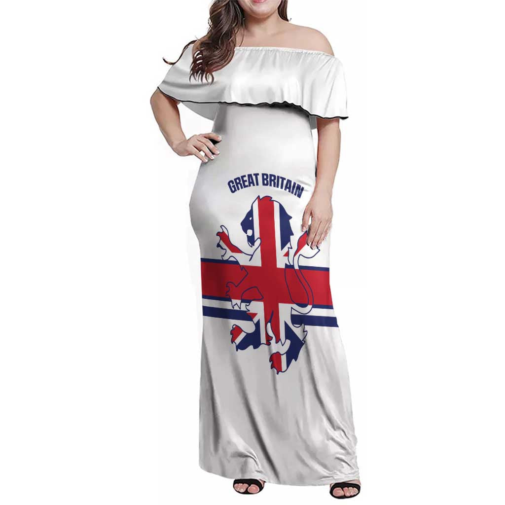 Custom Great Britain Hockey Family Matching Off Shoulder Maxi Dress and Hawaiian Shirt 2025 Go Champions