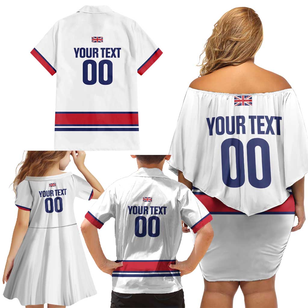 Custom Great Britain Hockey Family Matching Off Shoulder Short Dress and Hawaiian Shirt 2025 Go Champions