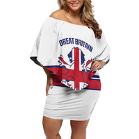 Custom Great Britain Hockey Family Matching Off Shoulder Short Dress and Hawaiian Shirt 2025 Go Champions