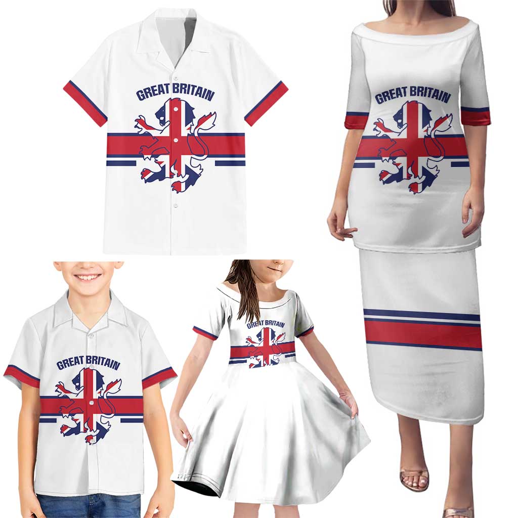 Custom Great Britain Hockey Family Matching Puletasi and Hawaiian Shirt 2025 Go Champions