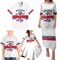 Custom Great Britain Hockey Family Matching Puletasi and Hawaiian Shirt 2025 Go Champions