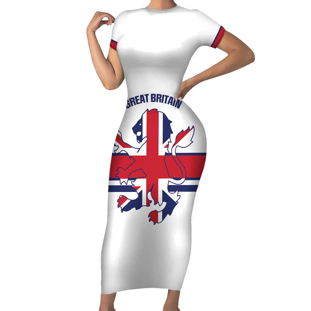 Custom Great Britain Hockey Family Matching Short Sleeve Bodycon Dress and Hawaiian Shirt 2025 Go Champions