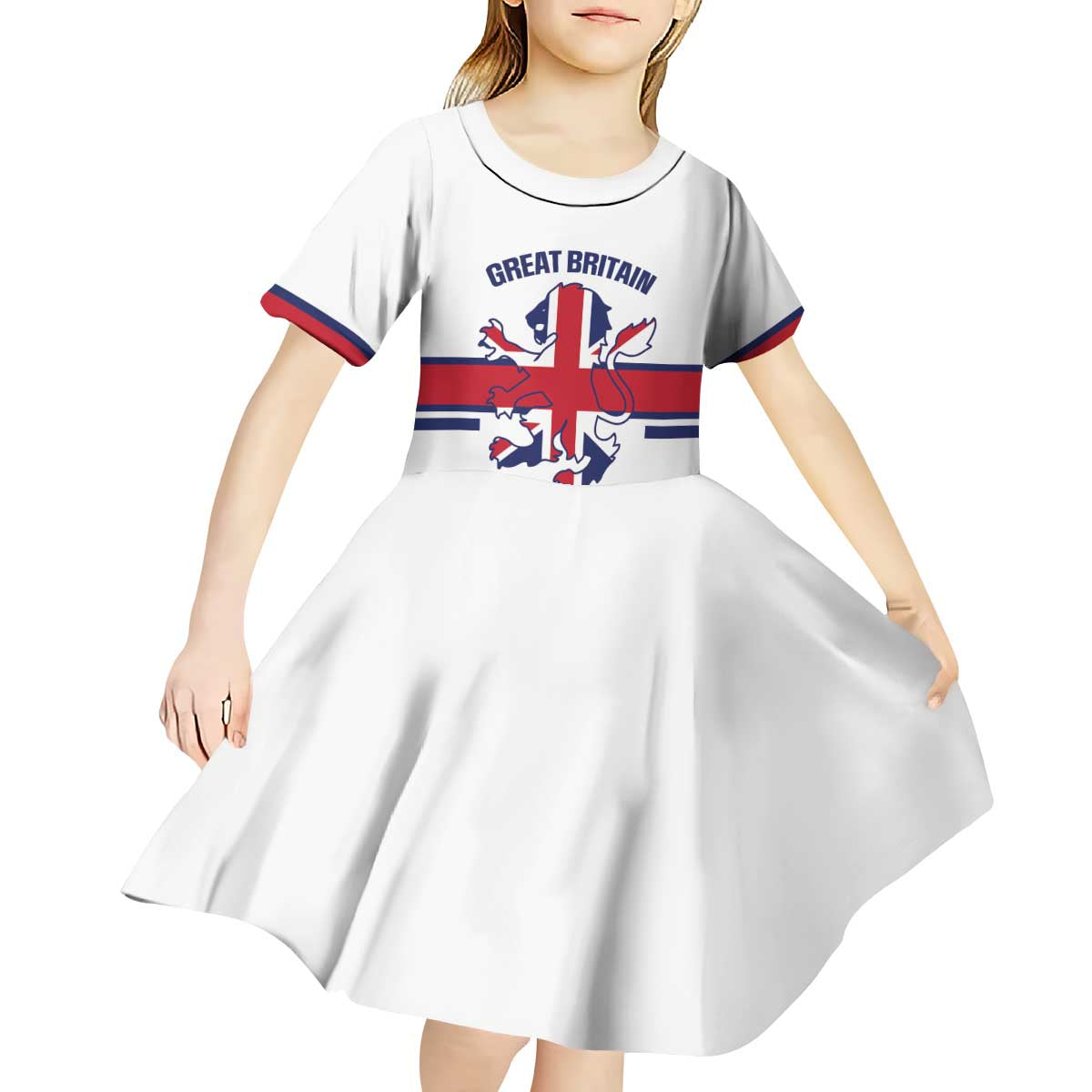 Custom Great Britain Hockey Kid Short Sleeve Dress 2025 Go Champions