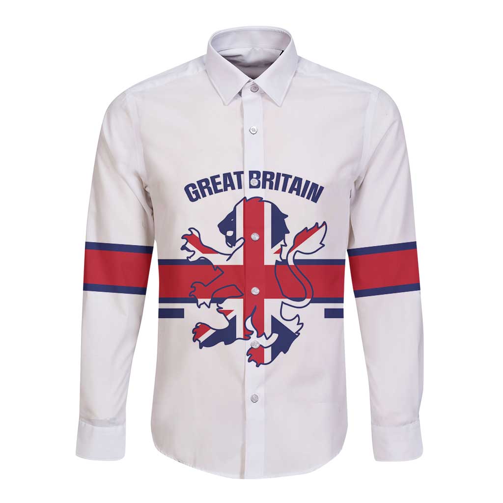 Custom Great Britain Hockey Long Sleeve Button Shirt 2025 Go Champions