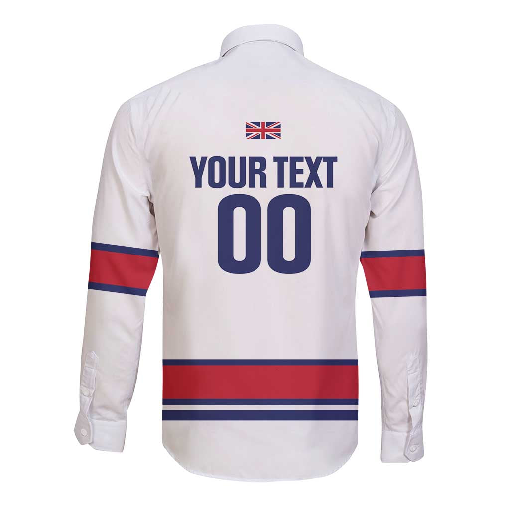 Custom Great Britain Hockey Long Sleeve Button Shirt 2025 Go Champions