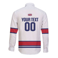 Custom Great Britain Hockey Long Sleeve Button Shirt 2025 Go Champions