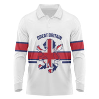 Custom Great Britain Hockey Long Sleeve Polo Shirt 2025 Go Champions