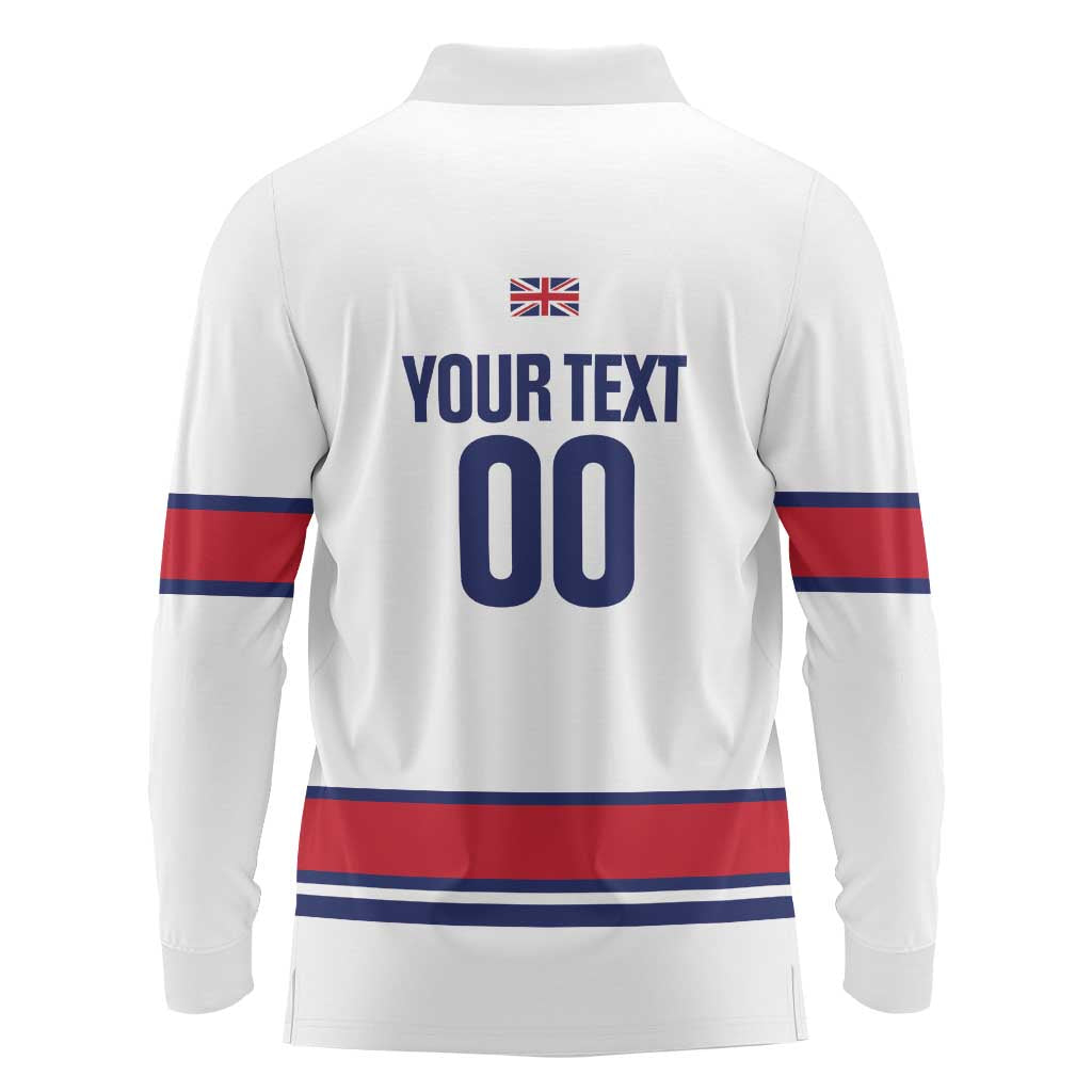 Custom Great Britain Hockey Long Sleeve Polo Shirt 2025 Go Champions
