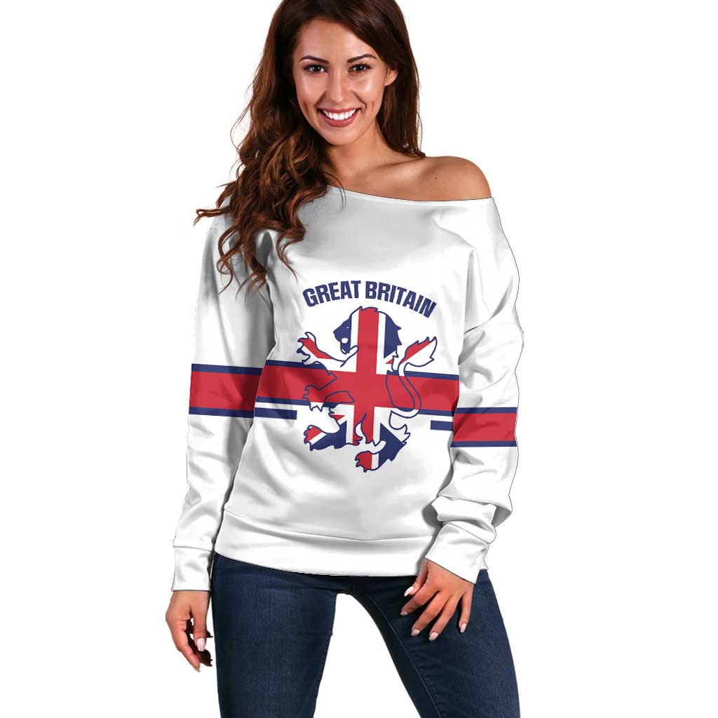 Custom Great Britain Hockey Off Shoulder Sweater 2025 Go Champions