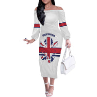 Custom Great Britain Hockey Off The Shoulder Long Sleeve Dress 2025 Go Champions