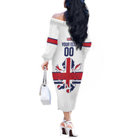 Custom Great Britain Hockey Off The Shoulder Long Sleeve Dress 2025 Go Champions