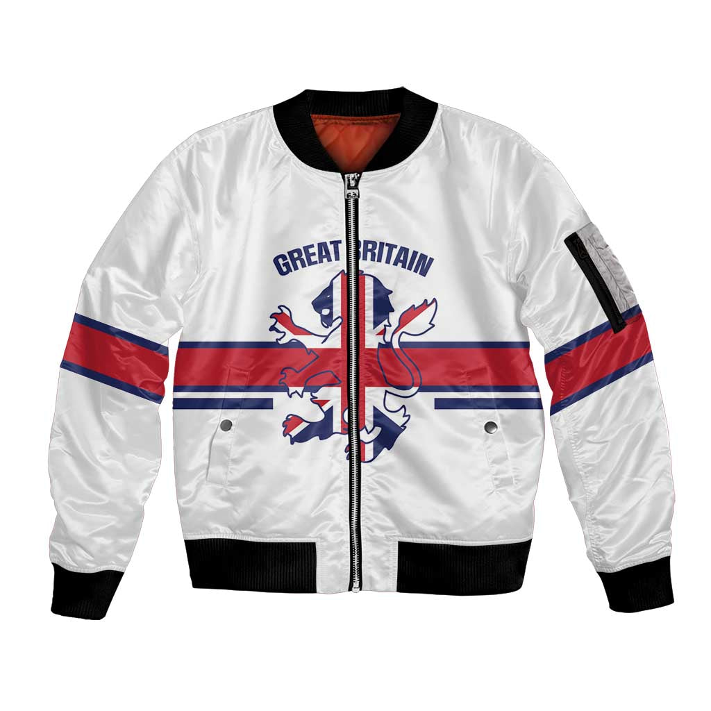 Custom Great Britain Hockey Sleeve Zip Bomber Jacket 2025 Go Champions