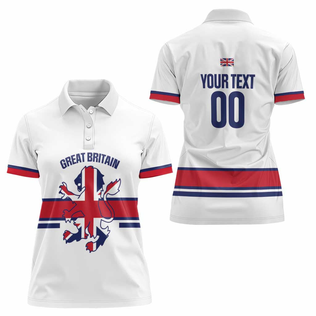 Custom Great Britain Hockey Women Polo Shirt 2025 Go Champions