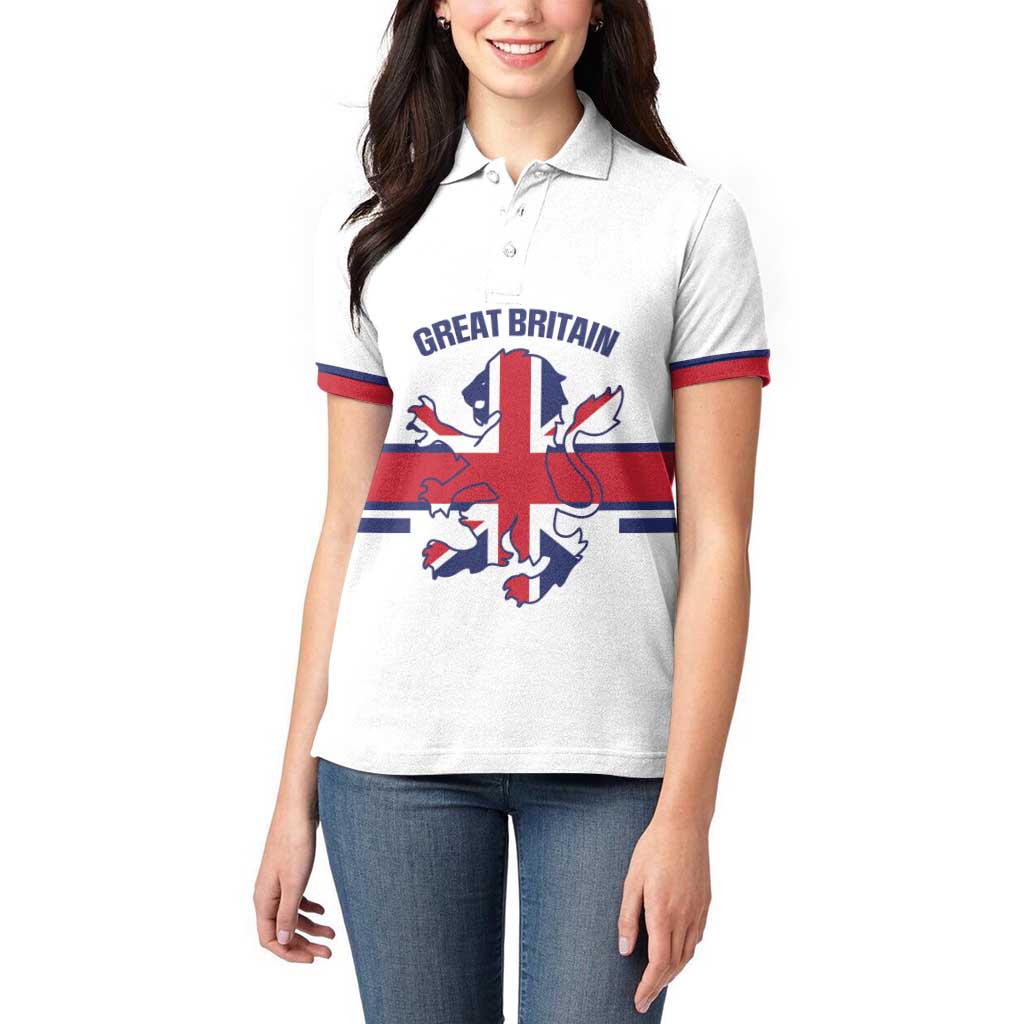 Custom Great Britain Hockey Women Polo Shirt 2025 Go Champions