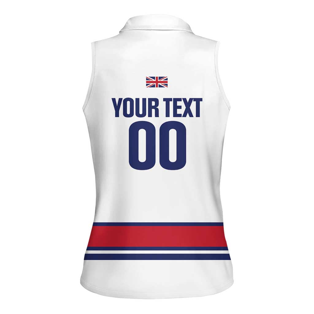 Custom Great Britain Hockey Women Sleeveless Polo Shirt 2025 Go Champions