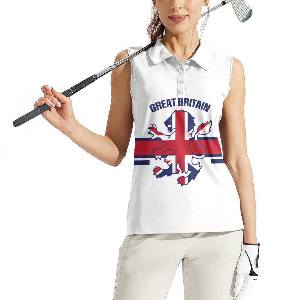 Custom Great Britain Hockey Women Sleeveless Polo Shirt 2025 Go Champions