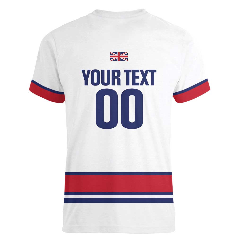 Custom Great Britain Hockey Women V-Neck T-Shirt 2025 Go Champions
