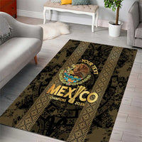 Custom Mexico Football Area Rug 2025 El Tri Champions Gold Color - Wonder Print Shop