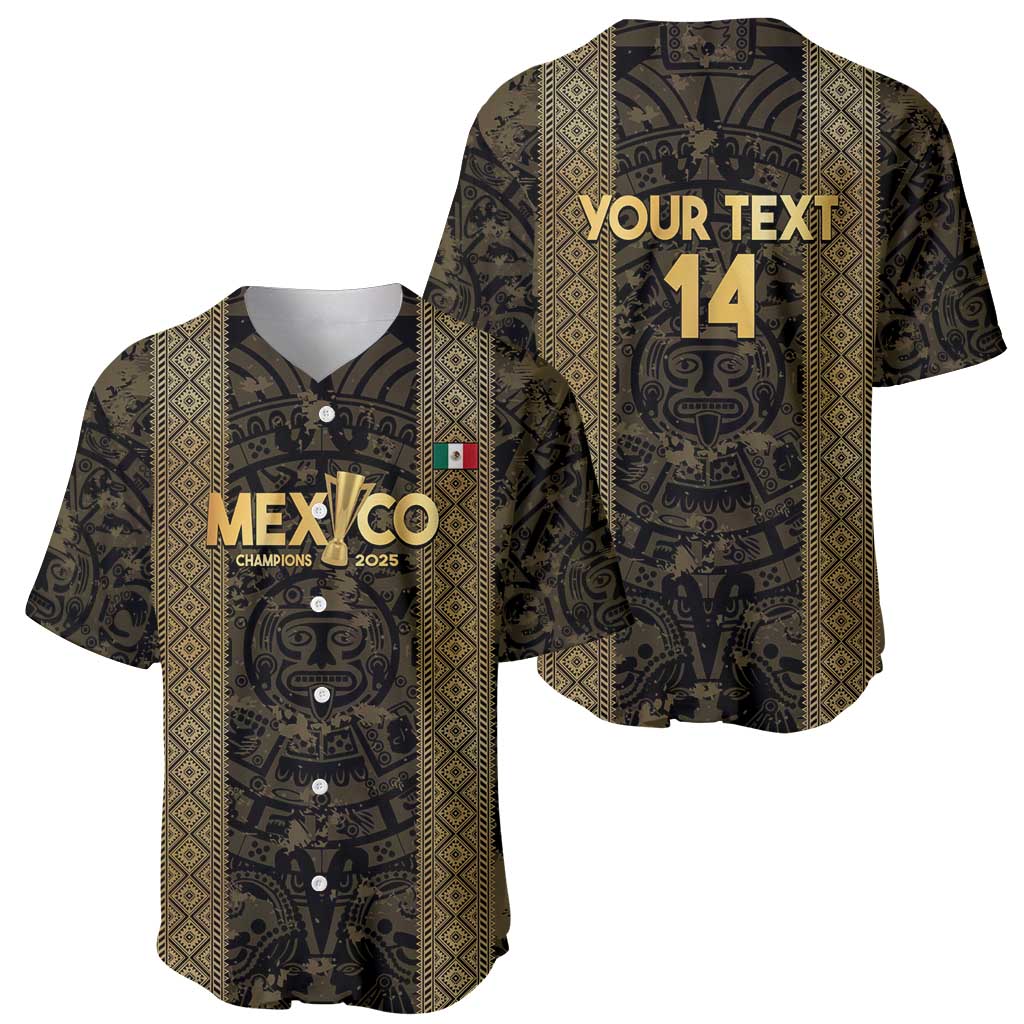 Custom Mexico Football Baseball Jersey 2025 El Tri Champions Gold Color - Wonder Print Shop