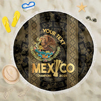 Custom Mexico Football Beach Blanket 2025 El Tri Champions Gold Color - Wonder Print Shop