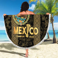 Custom Mexico Football Beach Blanket 2025 El Tri Champions Gold Color - Wonder Print Shop