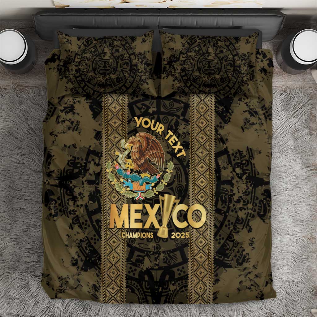 Custom Mexico Football Bedding Set 2025 El Tri Champions Gold Color - Wonder Print Shop