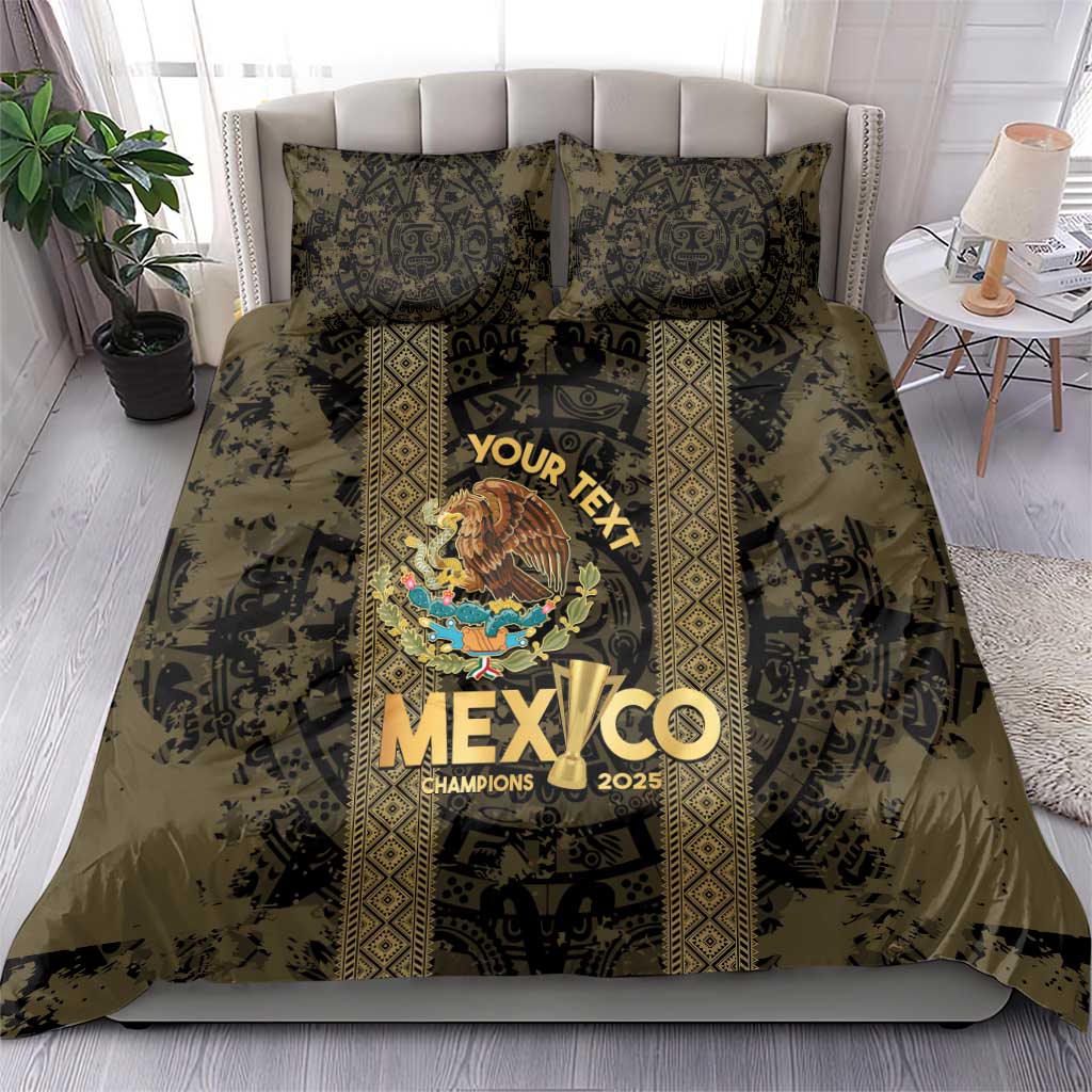 Custom Mexico Football Bedding Set 2025 El Tri Champions Gold Color - Wonder Print Shop