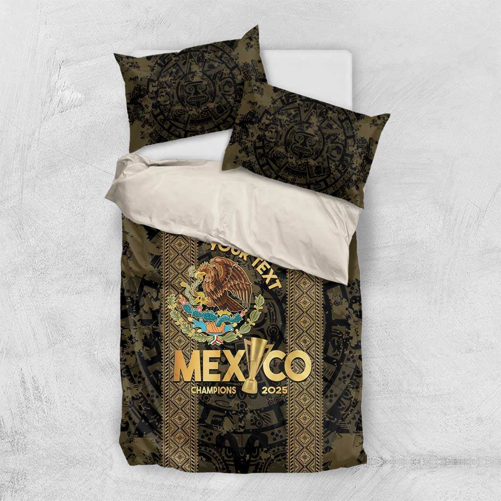 Custom Mexico Football Bedding Set 2025 El Tri Champions Gold Color - Wonder Print Shop
