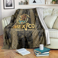 Custom Mexico Football Blanket 2025 El Tri Champions Gold Color - Wonder Print Shop