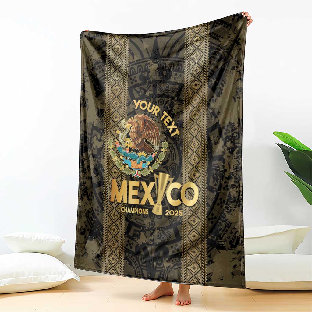 Custom Mexico Football Blanket 2025 El Tri Champions Gold Color - Wonder Print Shop