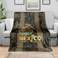 Custom Mexico Football Blanket 2025 El Tri Champions Gold Color - Wonder Print Shop