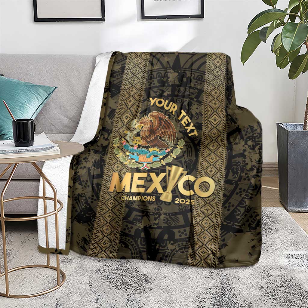 Custom Mexico Football Blanket 2025 El Tri Champions Gold Color - Wonder Print Shop